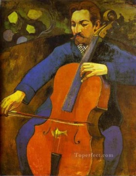 Paul Gauguin Painting - El violonchelista Retrato de Upaupa Scheklud Postimpresionismo Primitivismo Paul Gauguin